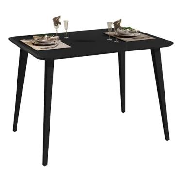 Imagem de Mesa De Jantar Retangular 120x80 Sala Mdf Pé Palito (Preto)