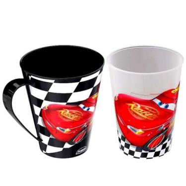 Imagem de Kit Infantil do Carros Caneca 360ml + Copo 320ml Relâmpago Mcqueen Pla