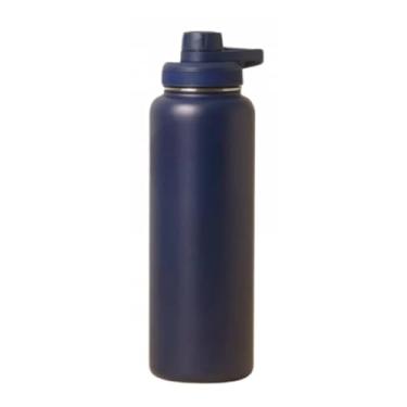 Imagem de Garrafa Squeeze Térmica de Aço Inox, 1200ml, Tampa Rosqueável, com Alça, Vacuum Bebida Quente 8H Bebida Gelada 20H (Azul Marinho)