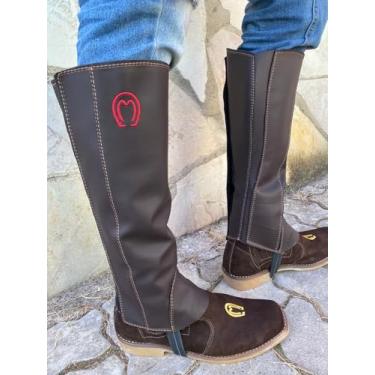 Imagem de perneira sintetica modelo bordado