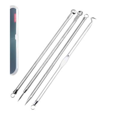 Imagem de Kit de Curetas Extratoras de Cravos e Espinhas em Aço Inoxidável – Limpeza Facial Profissional