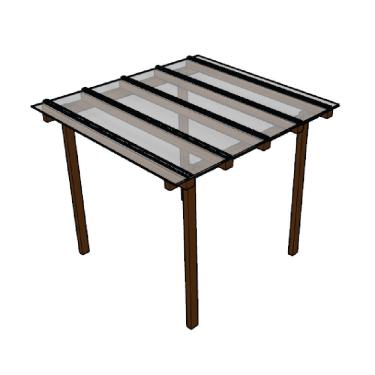 Imagem de Cobertura Policarbonato Alveolar 2,00m x 2,00m - Cristal 6mm