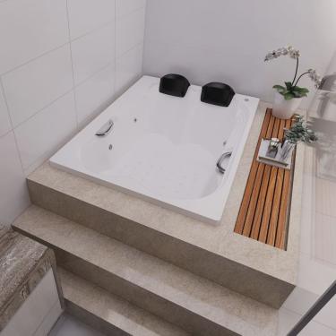 Imagem de Banheira de Hidromassagem Mondialle Modelo Ascoli Dupla Elegance 180cm X 120cm X 43cm em Gel Coat