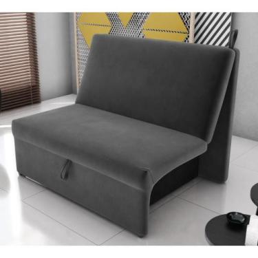 Imagem de Sofá Cama para Descanso Alice Suede Cinza - CasaH