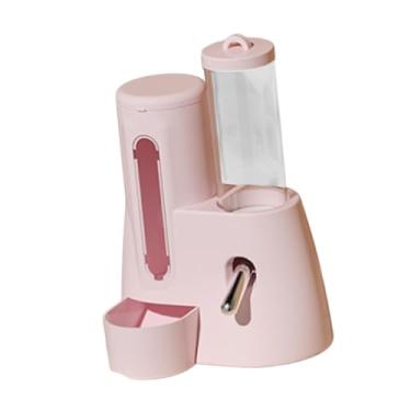 Imagem de Bothyi Dispensador automático de hamster hamster hamster hamster water garrafa anti -deslizamento tigela de alimentação para cobaia porco hedgehog, Rosa,