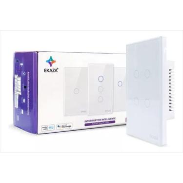 Imagem de Interruptor Touch Inteligente Wi-Fi Ekaza 4 Botões Branco
