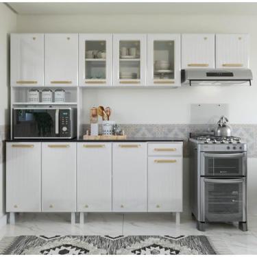 Imagem de Cozinha Completa de Aço 4 Peças Armário para Forno/micro e Balcão Multimóveis Cr20371 Branco