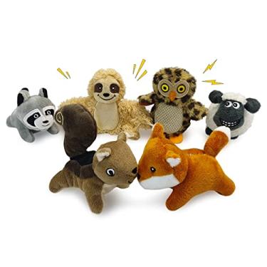 Imagem de Brinquedos de pelúcia interativos para cães Hide and Seek Dog, brinquedos de pelúcia para cães, tamanho pequeno (ovelhas, panda, animais da floresta) (esquilo e coruja raposa ovelha)