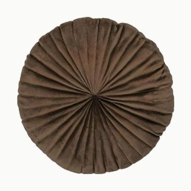 Imagem de Almofada Redonda Rendy em Veludo Várias Cores - Sem Marca, Marrom Camu