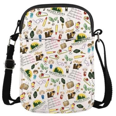 Imagem de Bolsa dourada inspirada em programa de TV com zíper, presente de mercadoria para melhor amigo, presente de aniversário, bolsa de maquiagem para melhor amiga, Padrão de TV dourado Cb