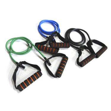Imagem de Kit 3 Extensores Elásticos com Pegada Acolchoada Resistencia Intensida