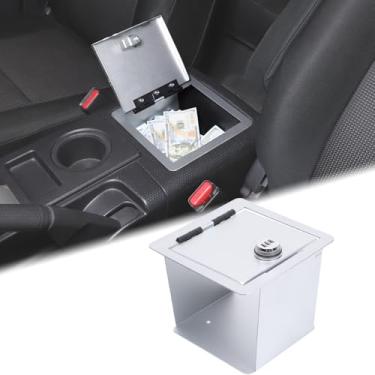 Imagem de Cofre para console central de carro compatível com Toyota FJ Cruiser 2007-2021+ caixa de bloqueio de console central apoio de braço bandeja organizadora de segurança cofre com acessórios de senha