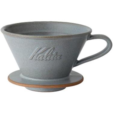 Imagem de Carita Coffee Dripper Mino Ware cerâmica de alta retenção de calor para 2 a 4 pessoas, cinza areia #02105 série Wave, feita no Japão, equipamento de gotejamento, para 2 pessoas, para 4 xícaras