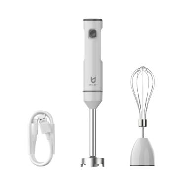 Imagem de Cordless Hand Blender, UTALENT Variable Speed Immersion Blender handheld Rechargeable, with Fast Charger, Egg Whisk, for Smoothies, Milkshakes, Hummus and Soups – White