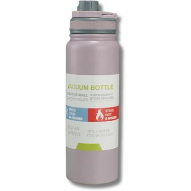 Imagem de Garrafa Térmica 800ml de Aço Inoxidável, Parede Dupla, Isolamento Térmico a Vácuo, Bico Antivazamento, Com Alça Larga e Infusor. (Cinza)