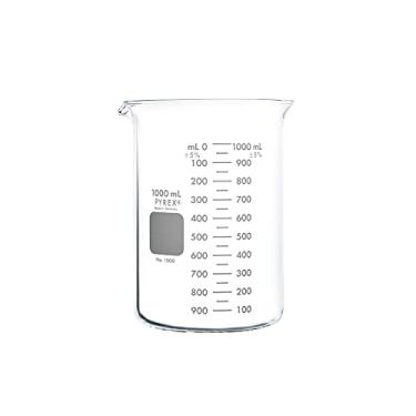 Imagem de PYREX Griffin Borosilicate Glass Beaker - Low Form Graduated Measuring Beaker with Spout – Premium Scientific Glassware for Laboratories, Classrooms or Home Use - PYREX Chemistry Glassware, 1L, 2 P/k