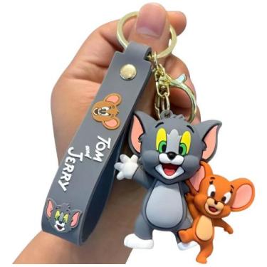 Imagem de Chaveiro 3d Tom E Jerry Coleção Personagem Desenho Chave Carro Bolsa P