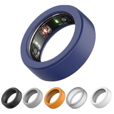 Imagem de Pacote com 3 capas de anel de silicone compatível com anel Oura Gen 4/Gen 3/Samsung Galaxy Ring, capa protetora de anel inteligente de silicone elástico antiarranhões para homens e mulheres malhando