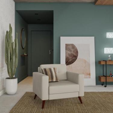 Imagem de Poltrona Pé Palito Irvine Linho Cotton Cru - Mobly