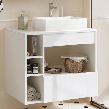 Imagem de Armário Gabinete para Banheiro com Cuba Paris Branco