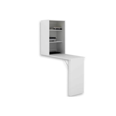 Imagem de Armário Multiuso Juvenil Am3106 C/ Mesa Retrátil E 2 Prateleiras Branco - Tecno Mobili