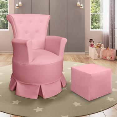 Imagem de Poltrona Para Amamentação Com Balanço E Puff Bárbara Phoenix Baby Rosa