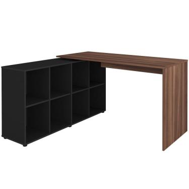 Imagem de Escrivaninha De Canto Em L 8 Nichos - Casa Chick Ipê-preto