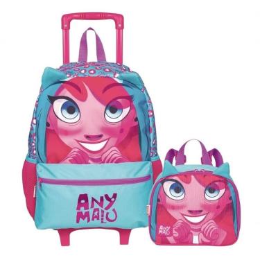 Imagem de Kit Mochila Rodinhas Infantil Lancheira Anymalu Sestini