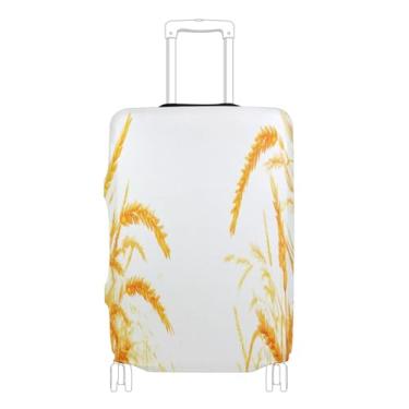 Imagem de Joisal Golden Rice Field Capa amarela para bagagem, identificadores elásticos de bagagem para malas, exclusivos, essenciais para viagens, Campo de arroz dourado amarelo, S 18-20 in