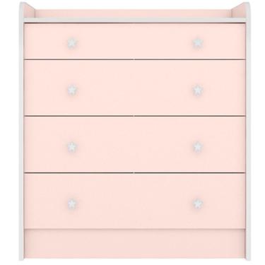 Imagem de Cômoda Com Trocador Infantil 4 Gavetas Doce Mel Rosa