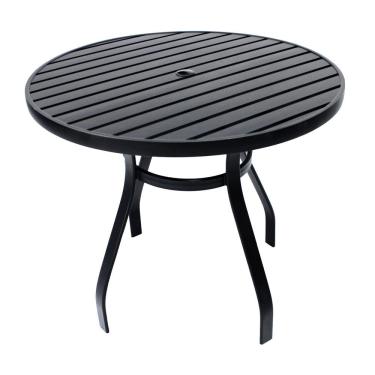 Imagem de Mesa 90cm Sevilla Ripada Alumínio área Externa Interna Jardim Preto