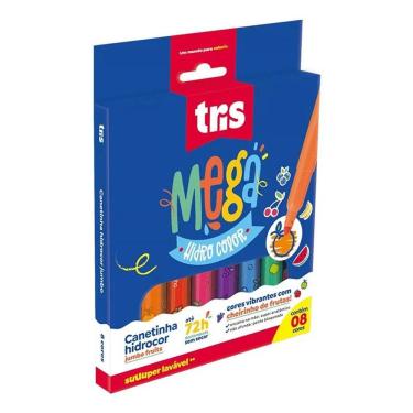 Imagem de Canetinha Hidrográfica Mega Fruits 607252 Com Cheirinho 8 Cores - Tris
