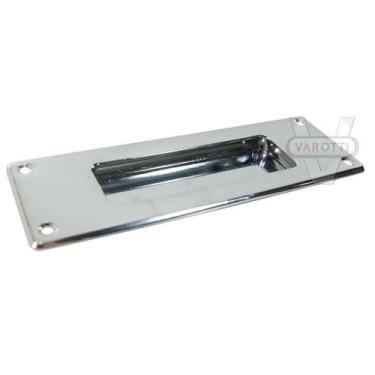 Imagem de Puxador Concha Embutir Zamac Fundo Latão Cromado 614504 União Mundial 