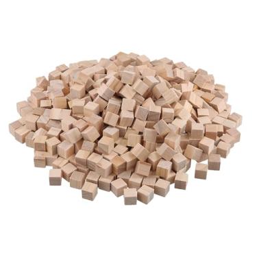 Imagem de MUKLEI 1000 Blocos De Madeira Quadrados, Cubos 0,5 X 0,5" (1,25 1,25 Cm), Artesanais Pequenos Inacabados Para Bricolage