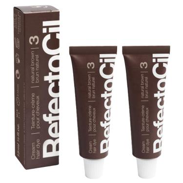 Imagem de Tinta de cabelo em creme, pacote com 2 unidades, RefectoCil Professional Natural Brown