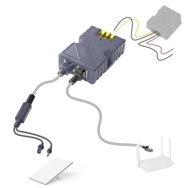 Imagem de QUIDDITY Divisor Injetor Mini Poe Starlink 150W, Gigabit Ethernet, Proteção Contra Surtos E Esd, Conectividade Dc Rj45 De Alta Velocidade, Ideal Para Kit Internet 12V, Compatível Com Satélite