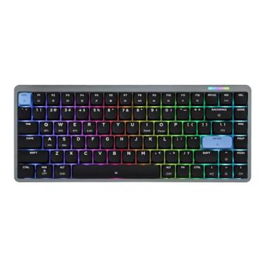 Imagem de EPOMAKER Teclado Mecânico De Alumínio Perfil Baixo Luma84, Programável Qmk/Via, Sem Fio Três Modos, Compatível Com Win/Mac/Linux, Retroiluminação Rgb (Preto E Azul, Interruptor Gateron Marrom Baixo)