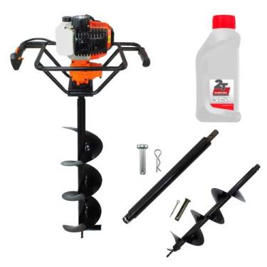 Imagem de Perfurador De Solo Gasolina 52cc + Broca 20cm Vulcan Vps520 + Oleo 2T 