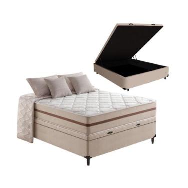 Imagem de Cama Box Baú com Colchão de Molas Ensacadas Classic Pocket Casal 138cm