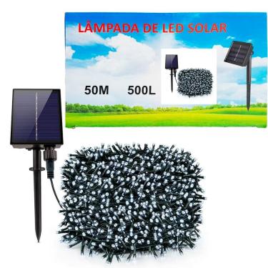 Imagem de Pisca Fio De LEDs Solar 500 Lâmpadas Decoração Externa 50m