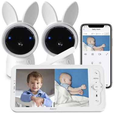 Imagem de Babá Eletrônica com 2 Câmeras WiFi 2K UHD, Tela 5&quot; HD, Visão Noturna, Detecção de Choro - Monitor Bebê ARENTI SplitScreen
