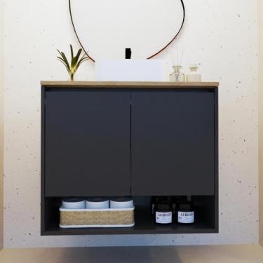 Imagem de Gabinete de Banheiro Suspenso Minimalista 70cm - Bihouse Móveis