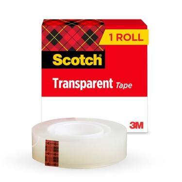 Imagem de (1.9cm x 3290cm , 1 Roll/Glossy Finish) - Scotch Transparent Glossy Tape, 1.9cm x 3290cm , 2.5cm Core, Clear