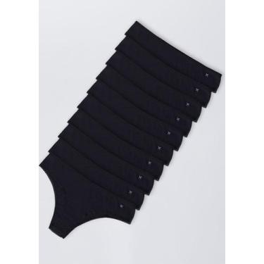 Imagem de Kit Com 10 Calcinhas Básicas Biquíni Em Algodão Com Elastano - Hering,