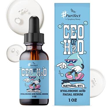 Imagem de Sérum de ácido hialurônico 100 para cuidados com a pele facial com vitamina E – hidratante calmante e alivia a vermelhidão – Combina bem com soro de vitamina C e hidratante feito nos EUA 30 ml (# CEO