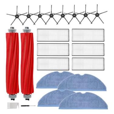 Imagem de HUAYUWA Kit de acessórios para aspirador de pó compatível com Roborock S7 MaxV Ultra/S7max/S7/T7S/T7Splus/G10/G10S/G10Spro/G10Spure (2 escovas principais + 6 filtros + 4 panos de limpeza + 8 escovas