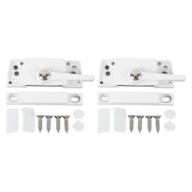 Imagem de Janela deslizante Bloqueio de came de serviço pesado Came de segurança Bloqueio Anti -Pry Casement Janela trava para segurança de zinco de zinco Liglo de alumínio 2 Conjunto (Branco)