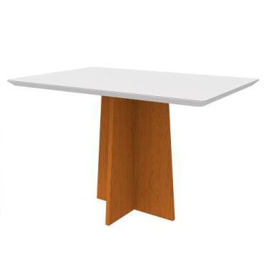 Imagem de Mesa de Jantar Angra 135 cm Off White Base Ypê N02 - D'Rossi - D Rossi