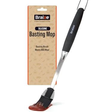 Imagem de Esfregão para churrasqueira – Escova de silicone para cozinhar, óleo e molho para grelhar, escova de molho resistente ao calor, esfregão de grelha seguro para lava-louças, para churrasco, fumar, assar