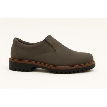 Imagem de Sapato Masculino Camurça Sola Tratorada Slip On - Max Shoes, Rato, 39